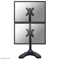 Neomounts by Newstar Tilt/Turn/Rotate Dual Desk Mount (stand & grommet) for two 10-27" Monitor Screens ONE ABOVE OTHER, Height Adjustable - Black										